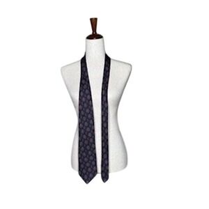 Mark‎ Pendleton Silk Tie Navy Paisley Geometric Made in USA